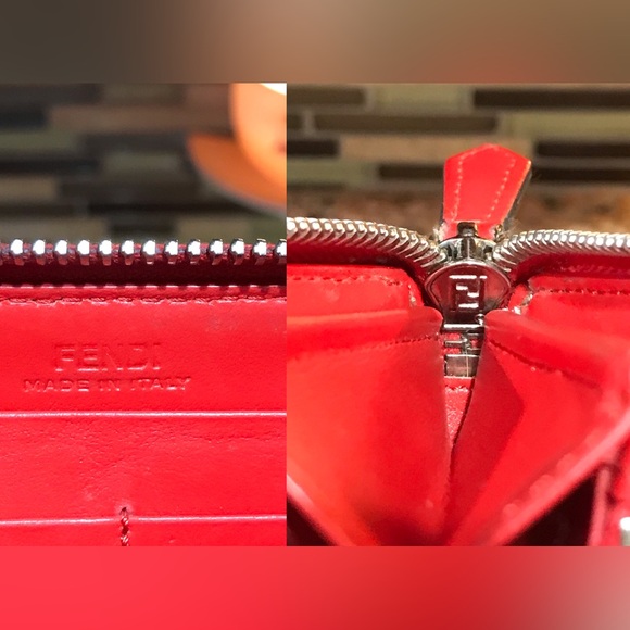 FENDI By the Way Leather Zip Around Wallet- Red π₯β€οΈπ - Picture 8 of 17